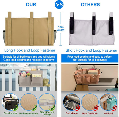 Surblue Bedside Caddy Hanging Bed Organizer Storage Bag Pocket for Bunk and Hospital Beds, College
