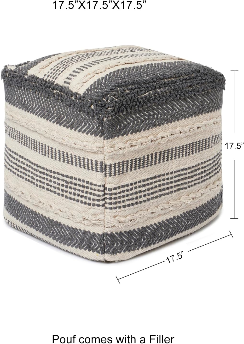 REDEARTH · Tufted Pouf Ottoman with Filler Textured Storage Cube Bean Bag Pouffe Footrest for