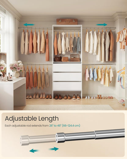 SONGMICS closet system, customizable walk-in closet organizer system with adjustable hanging rods