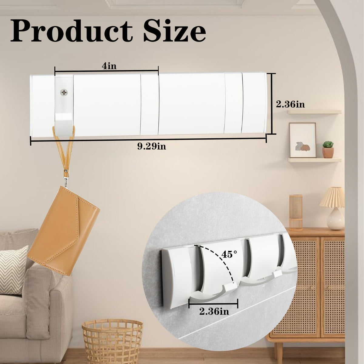 Folding Coat Hooks, Wall Mounted Coat Rack with 3 Retractable Hooks, Heavy Duty Towel Rack for
