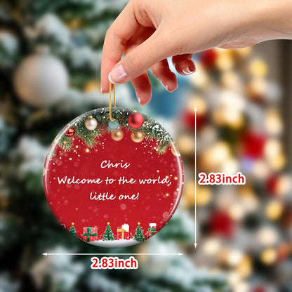 Personalized Christmas Ornaments 2025 - Custom Double-Sided Photo Ceramic Xmas Tree Hanging Decor