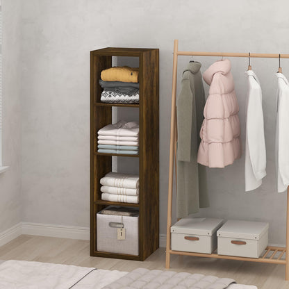 Furinno Cubic Extra Thick 4-Cube Closet Organizers and Storage, Amber Pine