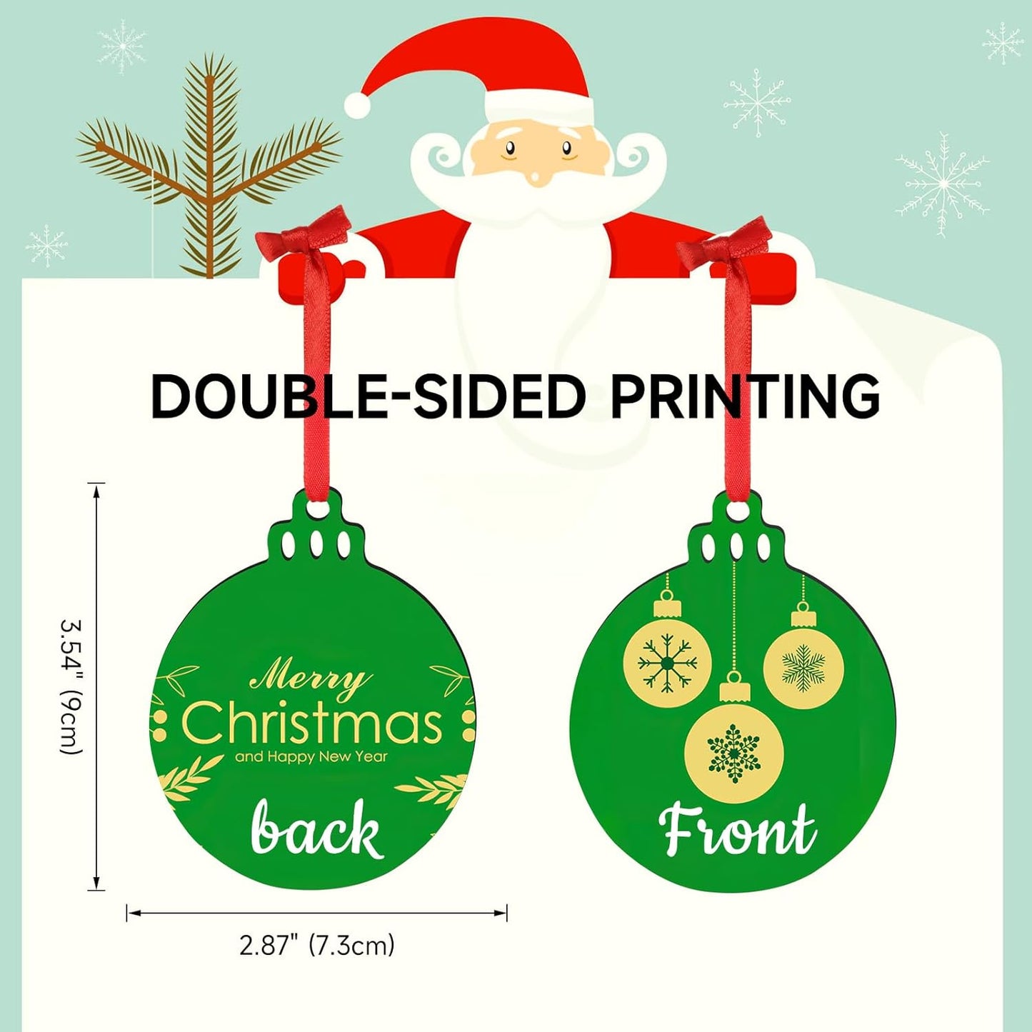 Personalized Christmas Ornaments 2025 Wood Custom Picture Text Hanging Ornament Customized
