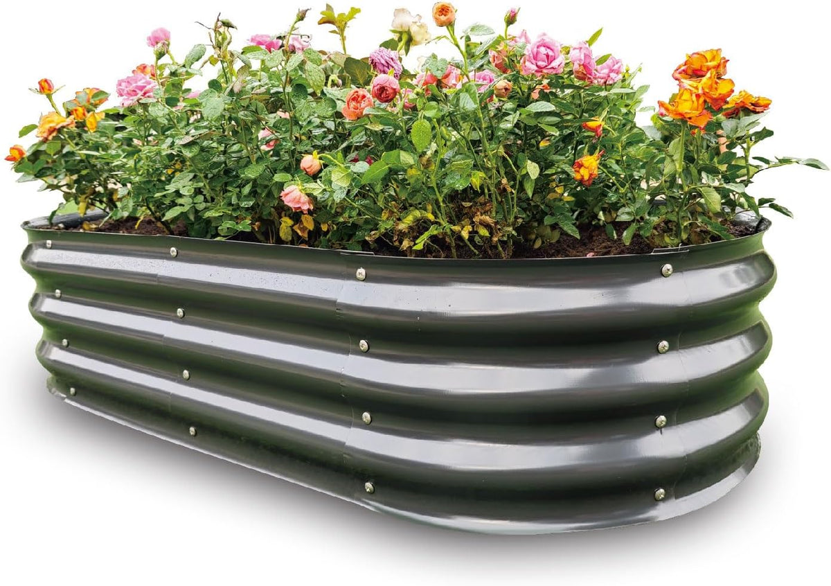 Gardmax Galvanized Raised Garden Bed, Lightweight Planter Boxes Outdoor with Easy Assembly, Large