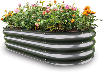 Gardmax Galvanized Raised Garden Bed, Lightweight Planter Boxes Outdoor with Easy Assembly, Large