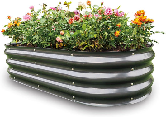 Gardmax Galvanized Raised Garden Bed, Lightweight Planter Boxes Outdoor with Easy Assembly, Large