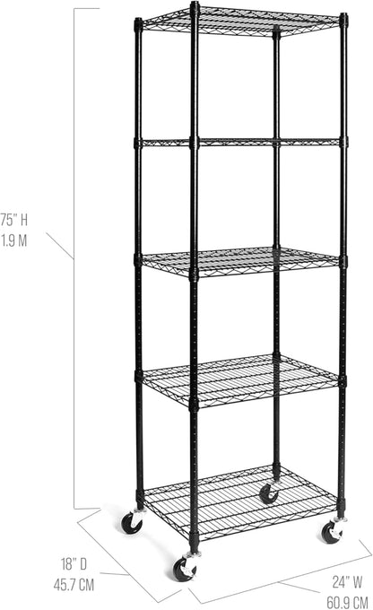 Seville Classics UltraDurable Heavy Duty NSF Solid Steel Wire Rack Storage Unit, Organizer for