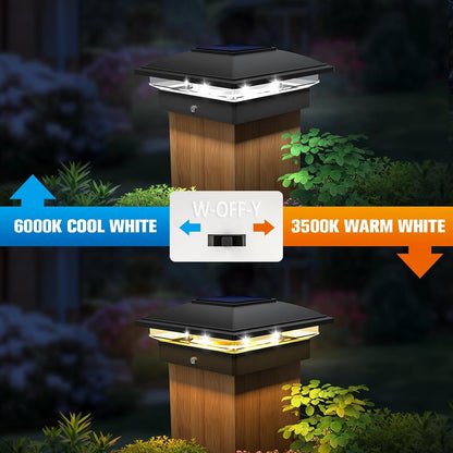 VOLISUN Solar Post Cap Light Outdoor Waterproof 16pack,Solar Fence - Post Lights for 4x4 5x5 6x6