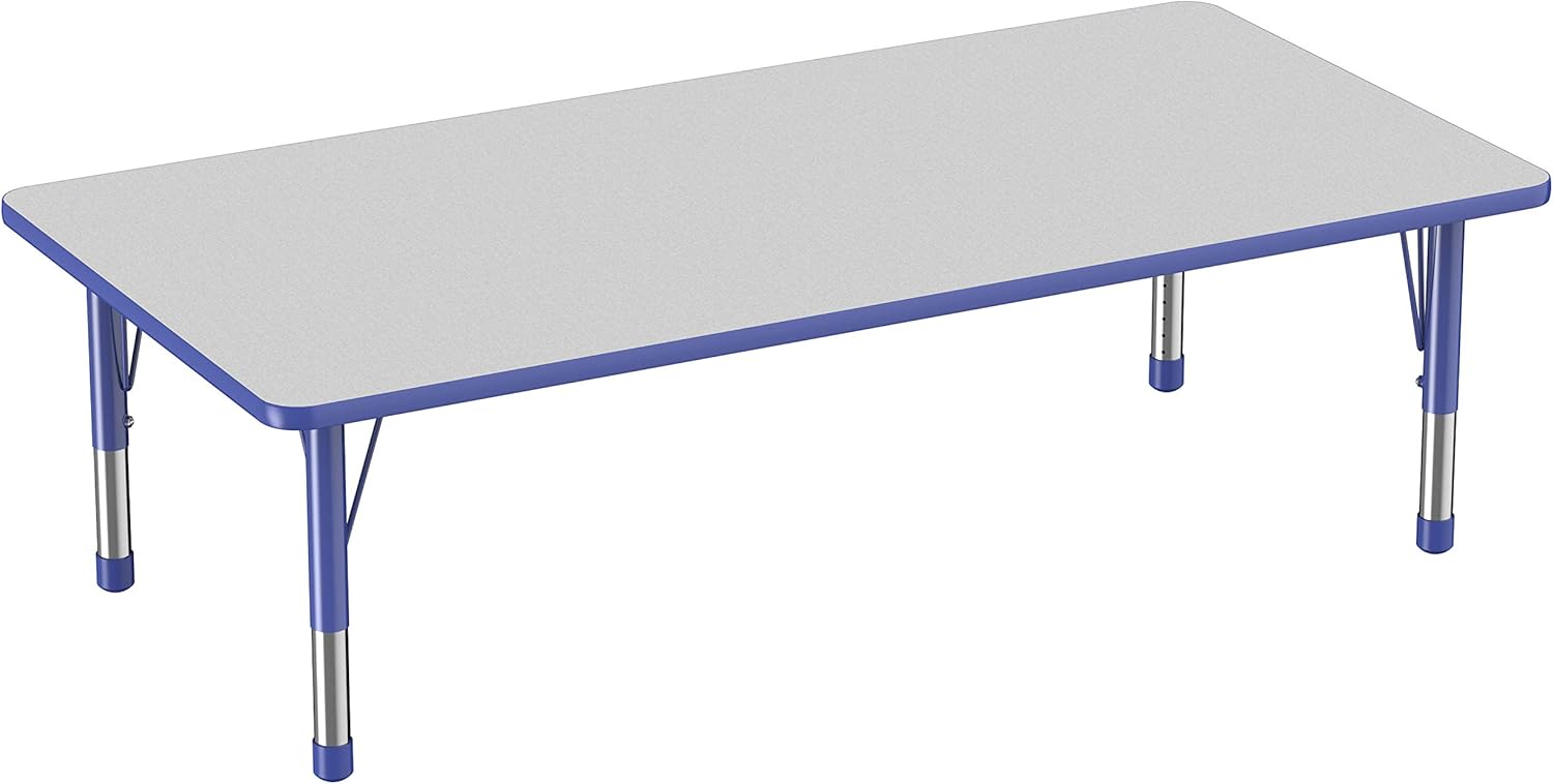 FDP Rectangle Activity School and Classroom Kids Table (36 x 72 inch), Toddler Legs, Adjustable