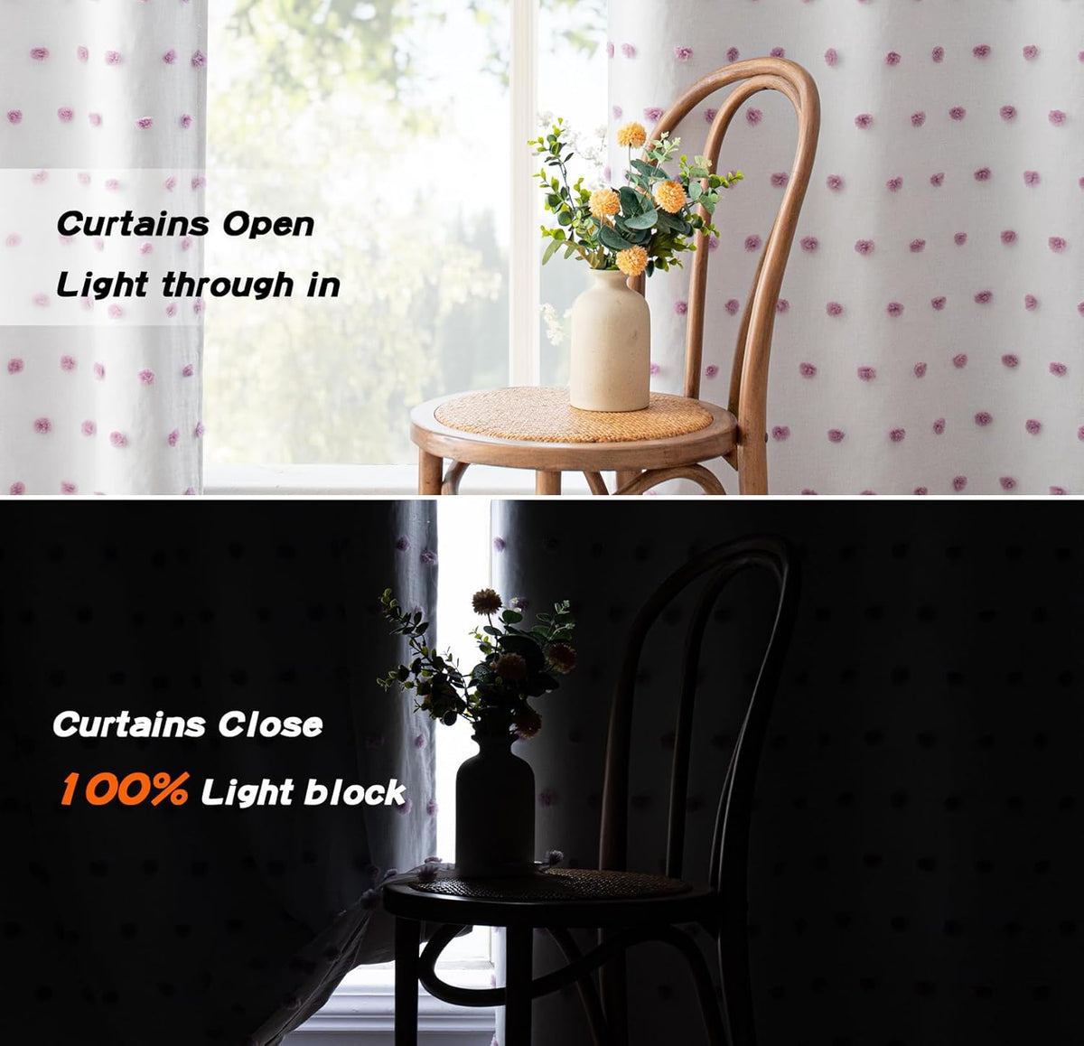 MYSKY HOME 100% Blackout Curtains for Living Room 95 Inch Long Total Light Blocking Curtains for