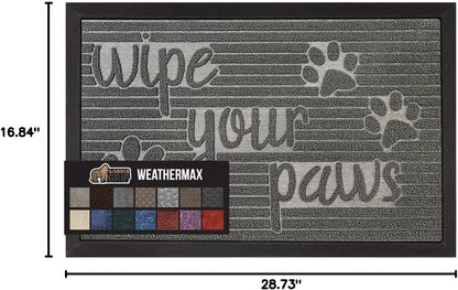 GORILLA GRIP 100% Waterproof All-Season WeatherMax Doormat US Designed Natural Rubber, Stain and