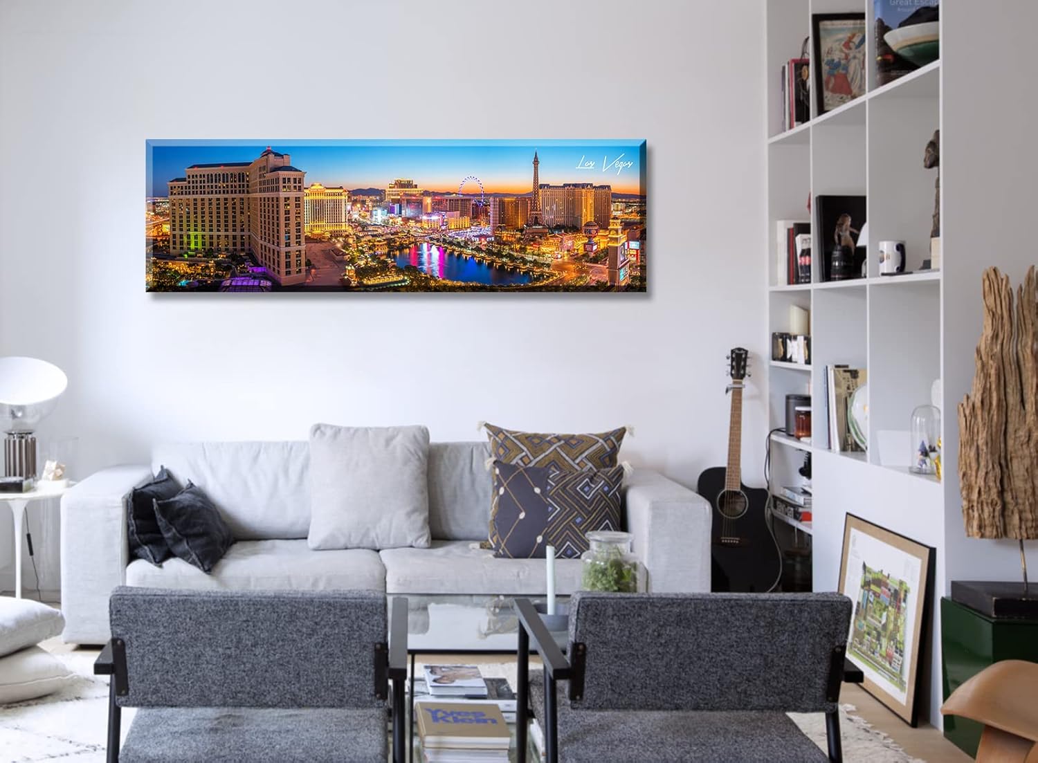 Las Vegas Skyline Wall Art Cityscape Canvas Prints City Modern Building Posters Bellagio Fountain