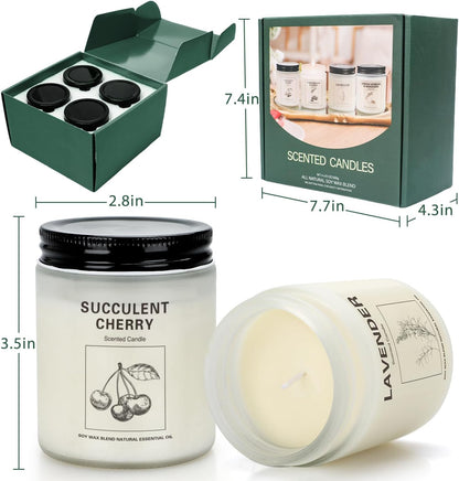 Natural Soy Wax Aromatherapy Candles - 4 Pack 7.1oz, Over 240 Hours Burn Time, Scented Candles