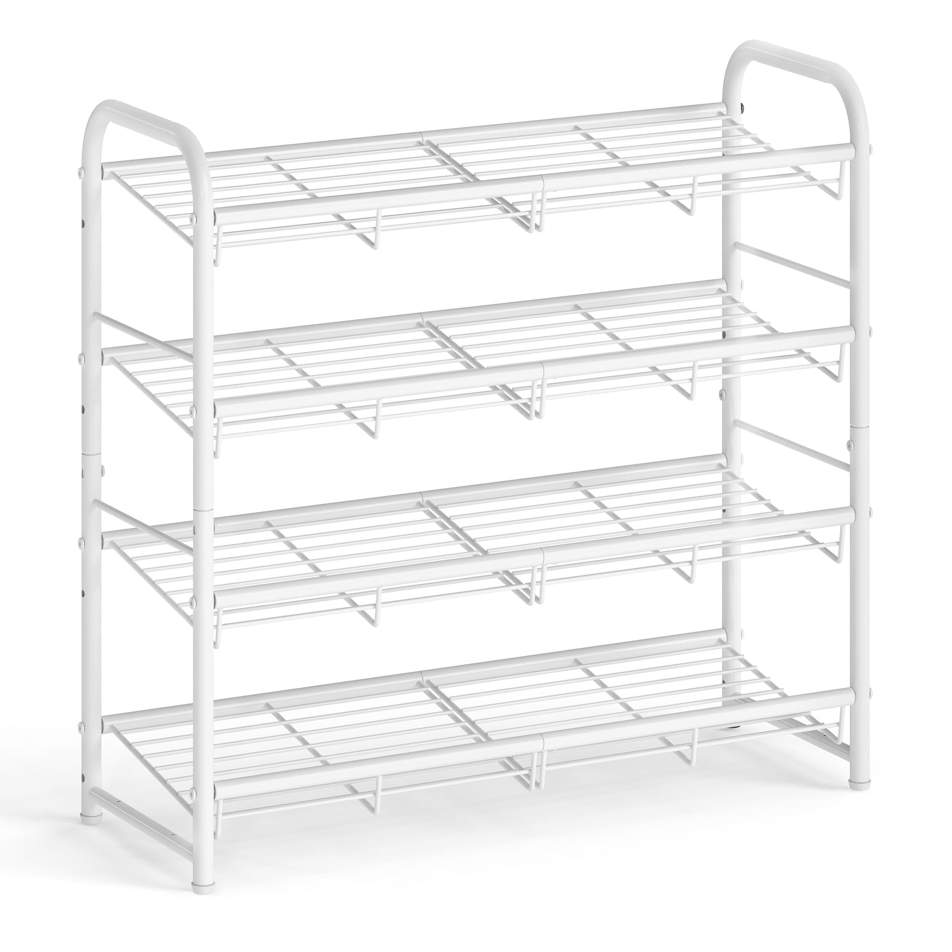 SONGMICS Stackable Shoe Rack, 4 Tier Metal Shoes Rack Storage Shelf, Holds up to 16 Pairs