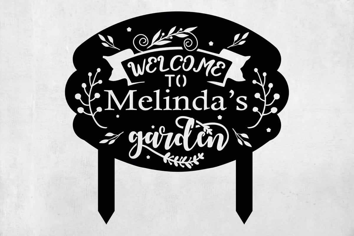 Personalized Metal Garden Sign with Stake, Custom Garden Decor for Outdoor, Custom Family Name