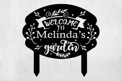 Personalized Metal Garden Sign with Stake, Custom Garden Decor for Outdoor, Custom Family Name