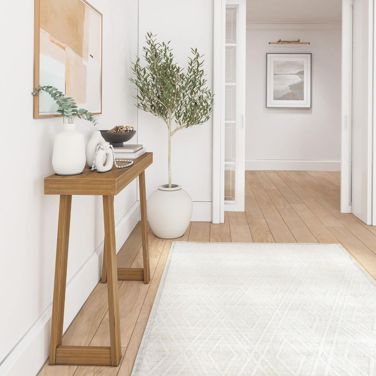 Plank+Beam Solid Wood Console Table, 36 Inch, Sofa Table, Narrow Entryway Table for Hallway, Behind