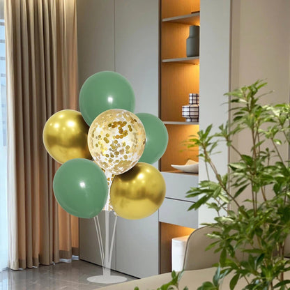 Green and Gold Balloon Stand Centerpiece Table Decorations for Birthday Woodland Baby Shower Party
