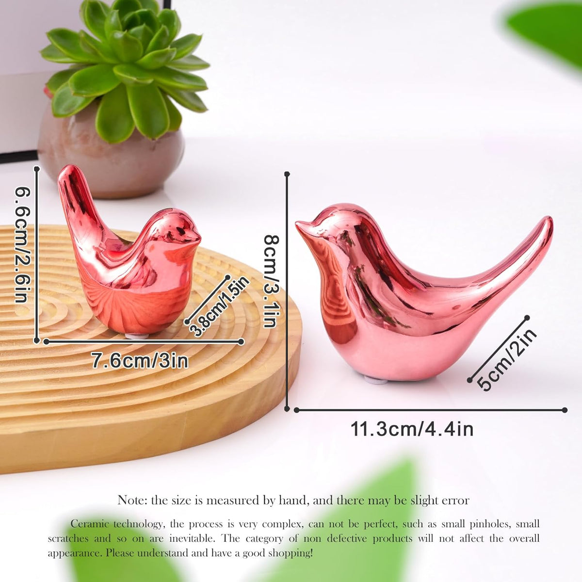 Notakia Small Birds Statues Pink Home Decor Modern Style Decorative Ornaments for Living Room