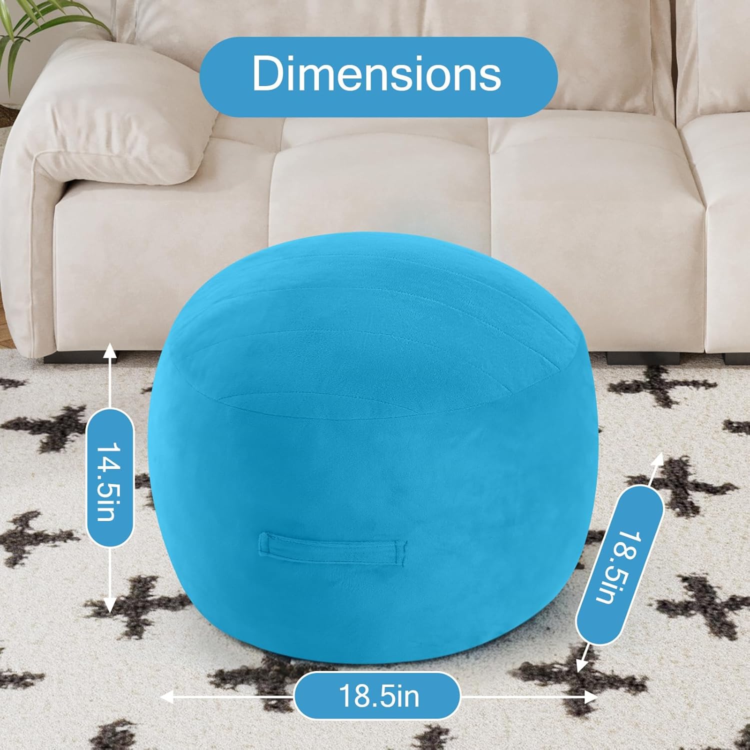 MeMoreCool Round Stuffed Pouf Ottoman Foot Rest, Floor Pouf Foot Stool with Soft Foam Chunk