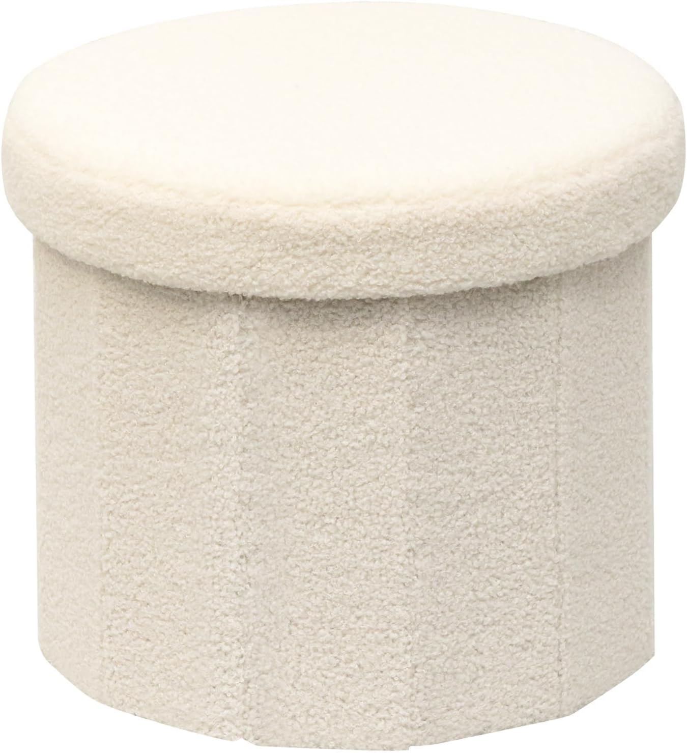 B FSOBEIIALEO Storage Ottoman Cube, Round Ottomans with Storage Foot Stool Footrest for Lving Room