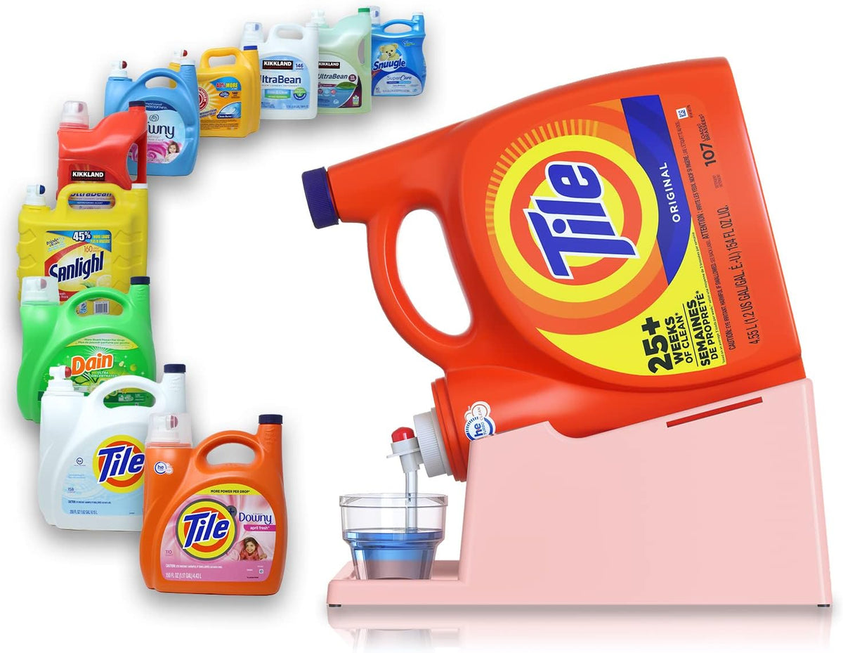 TidyFriend Liquid Laundry Detergent Holder Stand with Drip Tray & Rubber-Grip Feet, Stand for