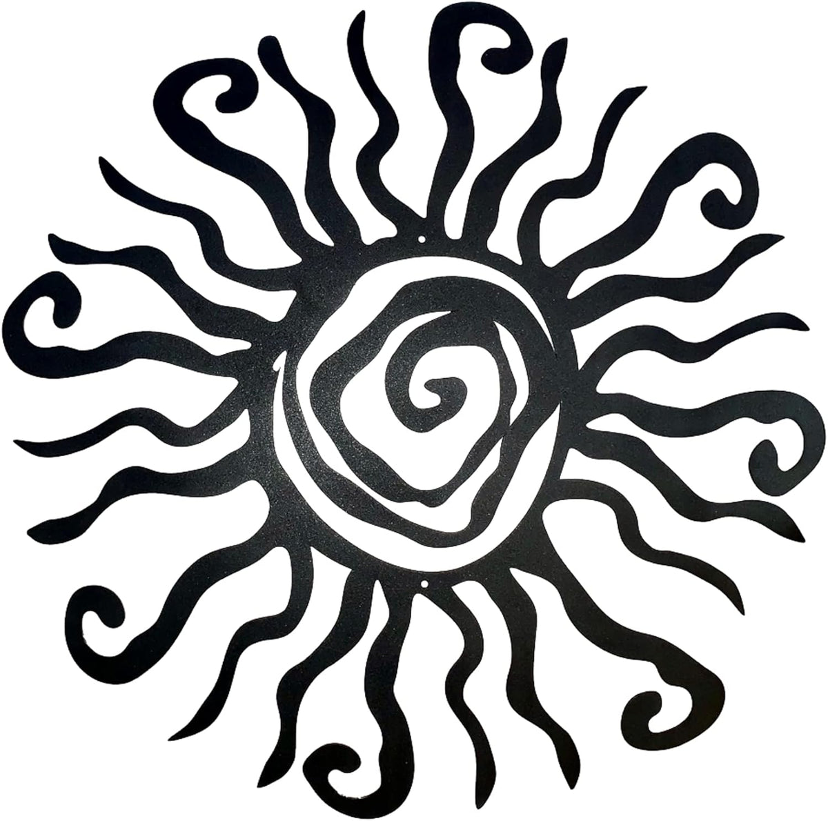 Riverside Designs Wacky Sun Metal Wall Art Indoor/Outdoor Decor - 12" Black Rust Proof Wall