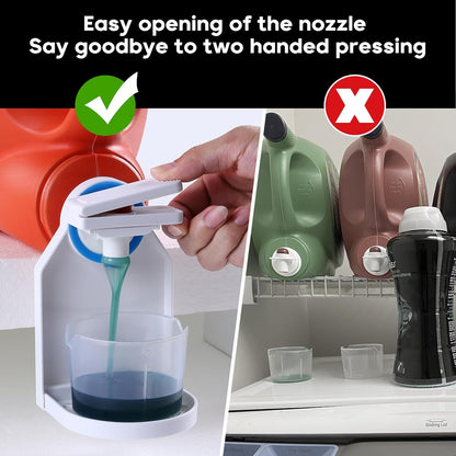 Laundry Detergent dispenser Cup Holder,Nozzle Upgraded Labor-Saving Switch Easily No More runny or