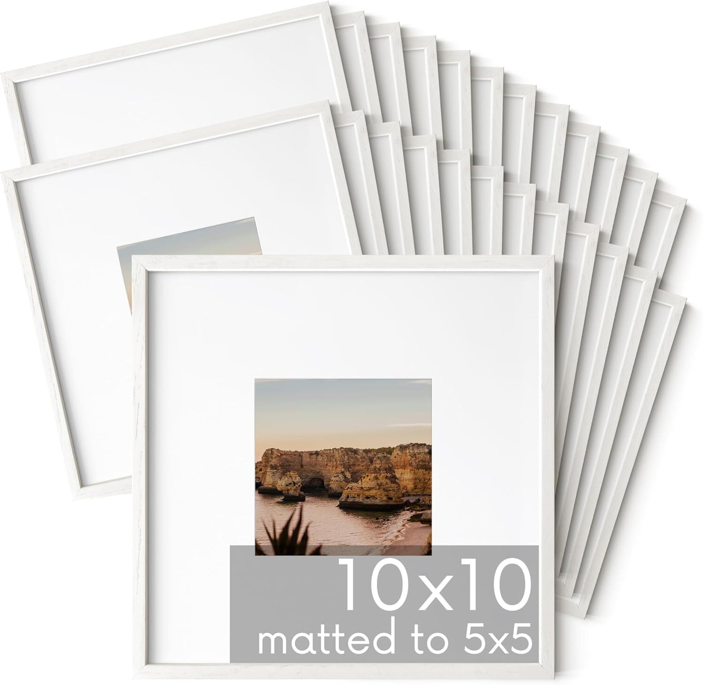 HAUS AND HUES Square Picture Frames 10 x 10 Set of 25 - Photo Gallery Wall Frame Set, Wood Frames