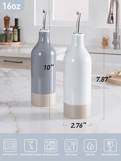 famiware Milkyway 16oz Ceramic Olive Oil Dispenser Bottle, Olive Oil and Vinegar Dispenser Bottle