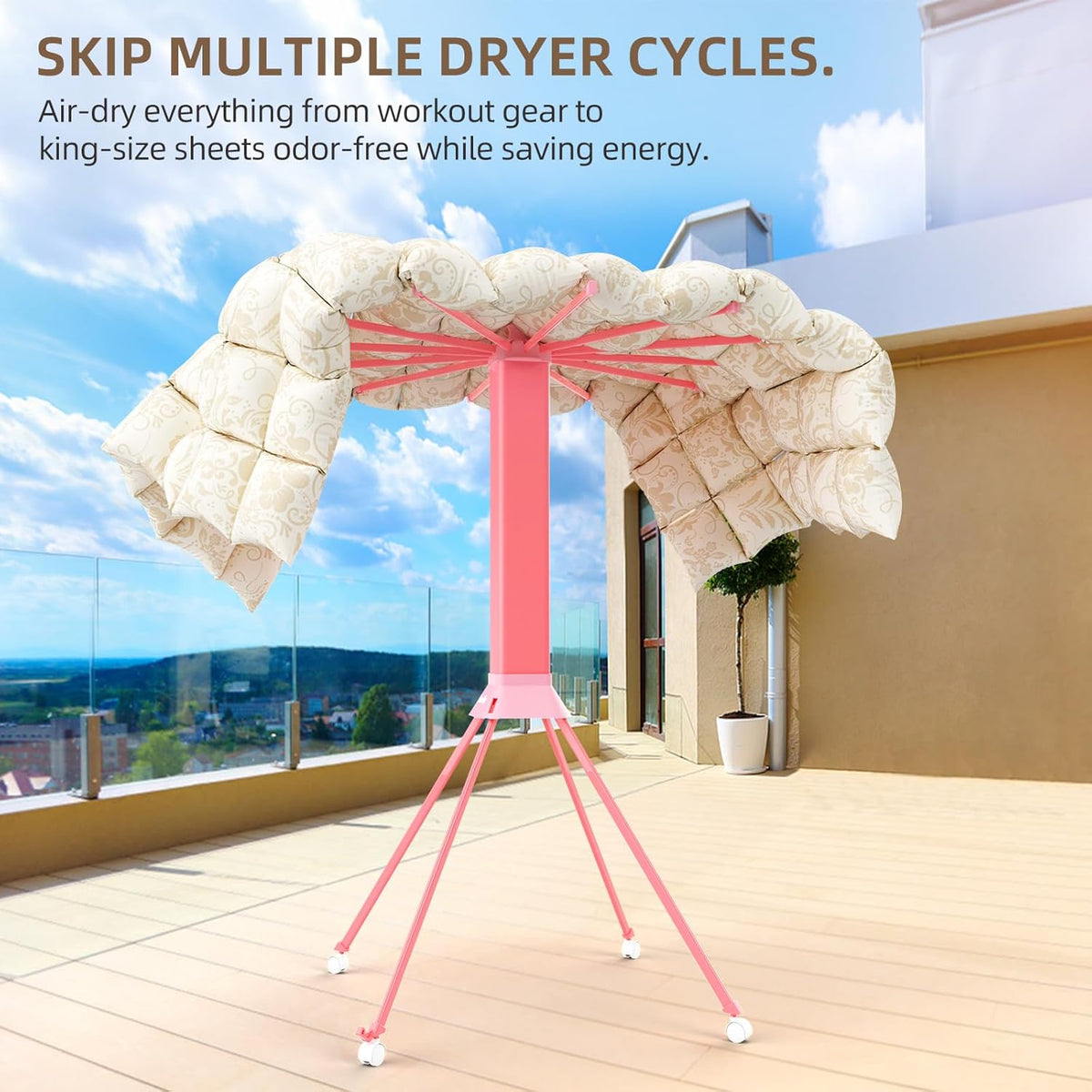 Clothes Drying Rack Foldable & Collapsible Drying Racks with 4-Leg Octopus Design, Large Capacity