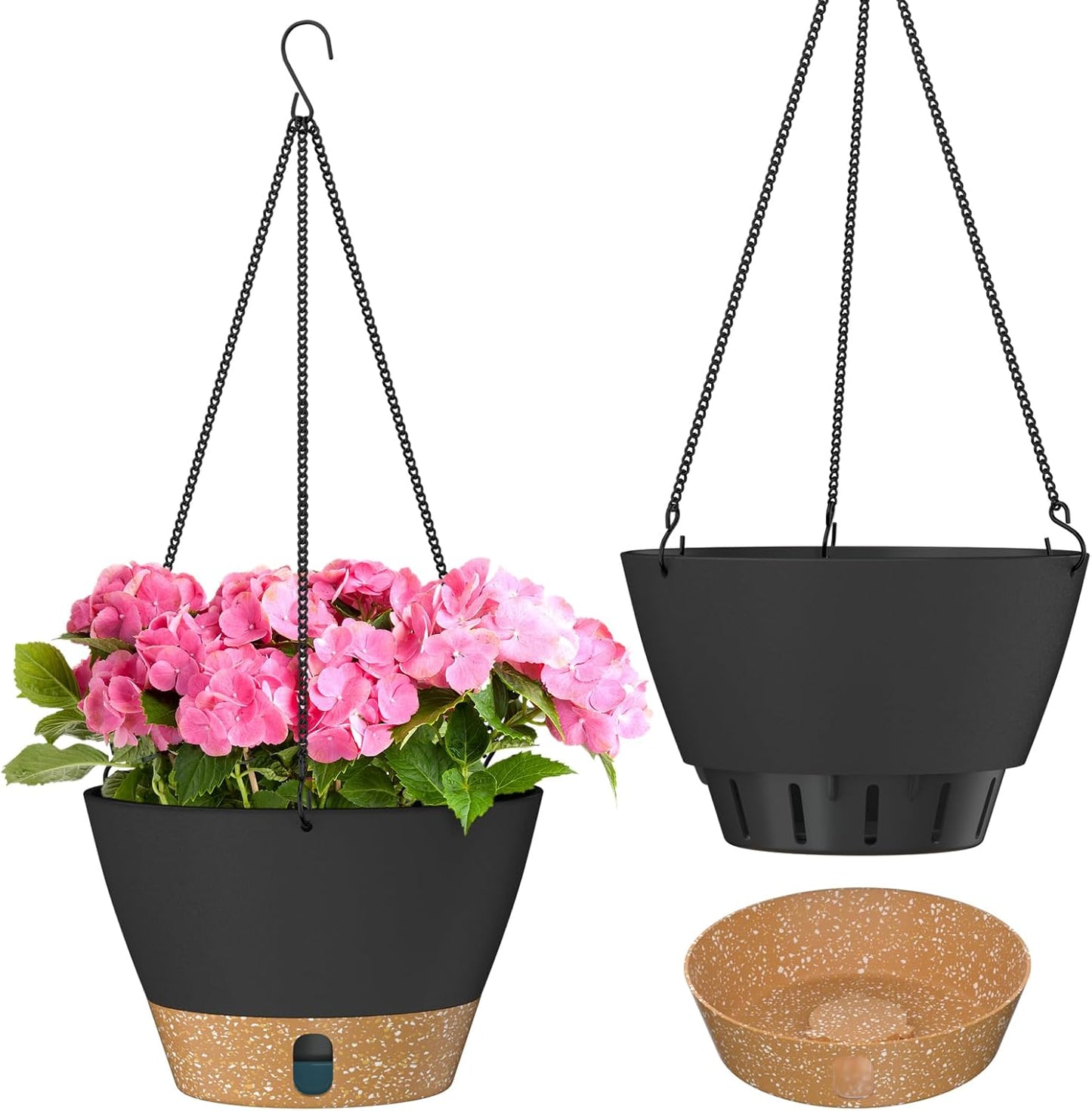 ZMTECH 8 Inch Hanging Planters for Indoor Plants, Hanging Baskets for Plants Outdoor with Visible