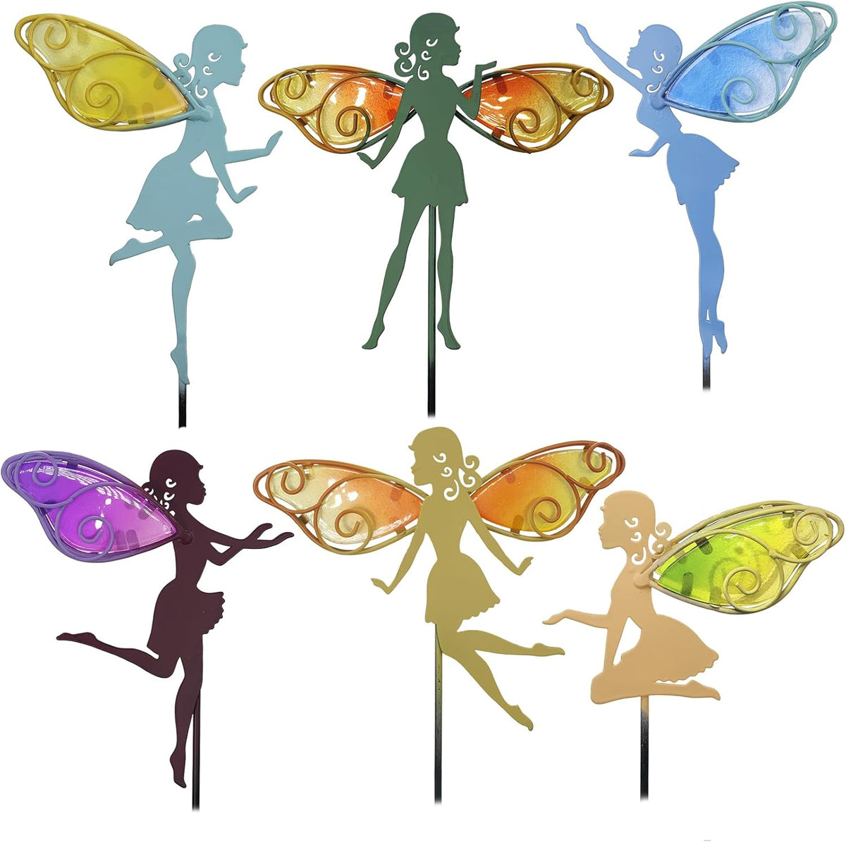 John's Studio Fairy Decorative Garden Stake - Outdoor Metal Pathway Decoration Dual Purpose Indoor