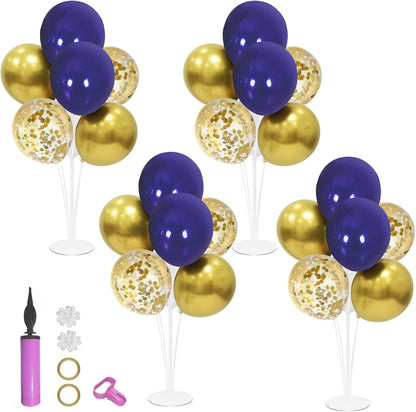 Navy Blue and Gold Balloon Stand Navy and Gold Balloons Centerpiece Table Decorations for Birthday