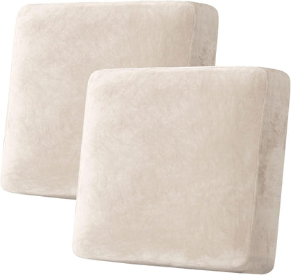H.VERSAILTEX Velvet Stretch Couch Cushion Cover Plush Cushion Slipcover for Chair Loveseat Sofa