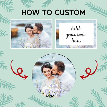 Personalized Christmas Ornaments 2025 Wood Custom Picture Text Hanging Ornament Customized
