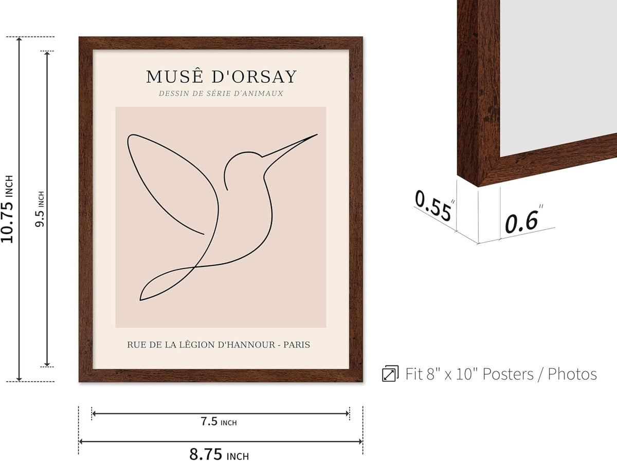 Poster Master Vintage Poster - Retro One Line Hummingbird Drawing Print - Bird Line Art - Minimal