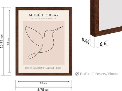 Poster Master Vintage Poster - Retro One Line Hummingbird Drawing Print - Bird Line Art - Minimal