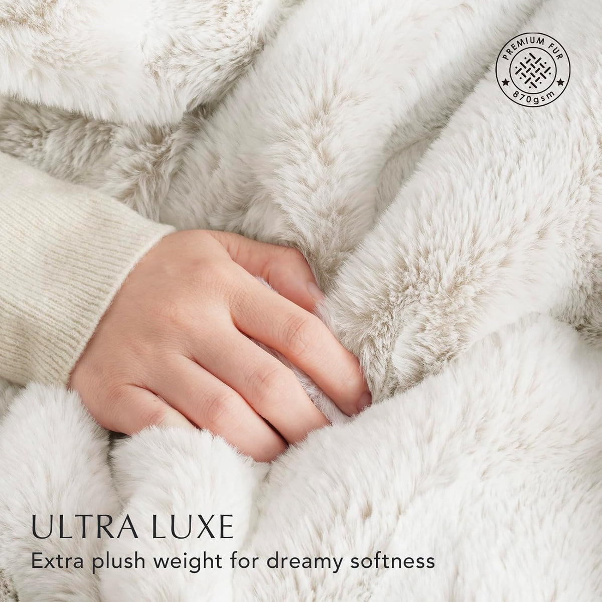 Ultra Soft Luxury Fluffy Mink Faux Fur Throw Blanket, Thick Warm Fall Winter Blankets for Bed
