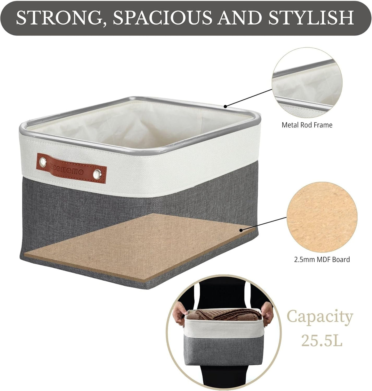 DECOMOMO Storage Bins Fabric Storage Baskets for Shelves, Linen Closet Organization Toys Nursery
