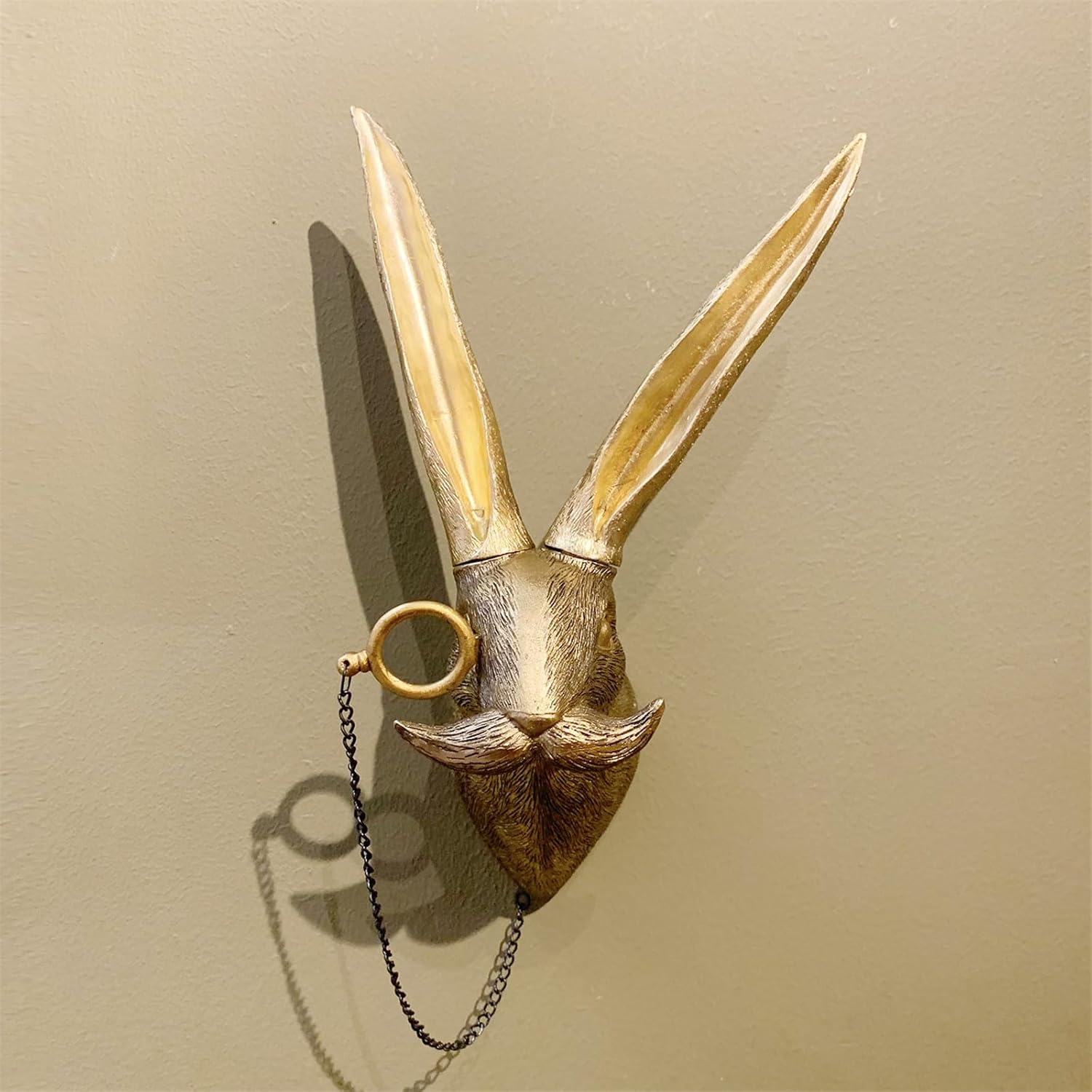 GUASDIE Animal Heads Wall Decor, Faux Deer & Rabbit Heads, Resin Animal Wall Hanging Decoration for