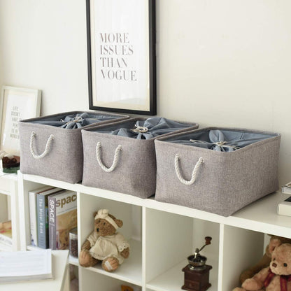 TheWarmHome Fabric Storage Bins Baskets for Organizing, Large Sturdy Storage Basket W/Handles