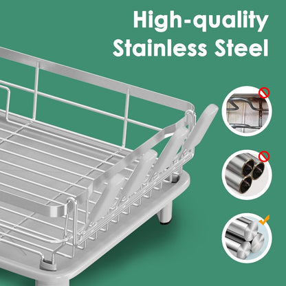 MOUKABAL Dish Drying Rack - Stainless Steel Dish Rack, Dish Racks for Kitchen Counter, Drying Rack
