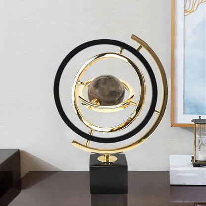 homary Modern Sculpture Decor Abstract Art Decoration Metal Globe Ornament Living Room Decor with