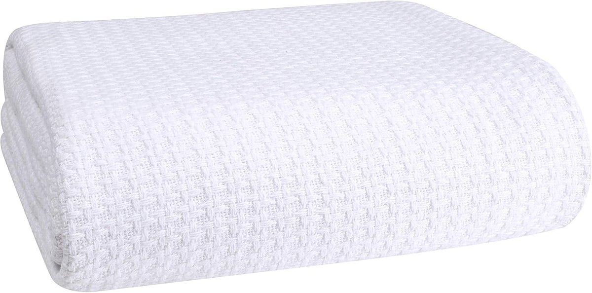 Elvana Home 100% Cotton Bed Blanket, Breathable Bed Blanket Twin Size, Cotton Thermal Blankets