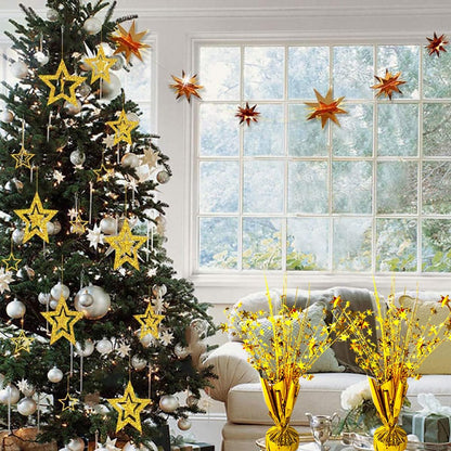 12 Pack Metallic Foil Spray Centerpiece Star Table Decoration Burst Table Centerpieces for Birthday