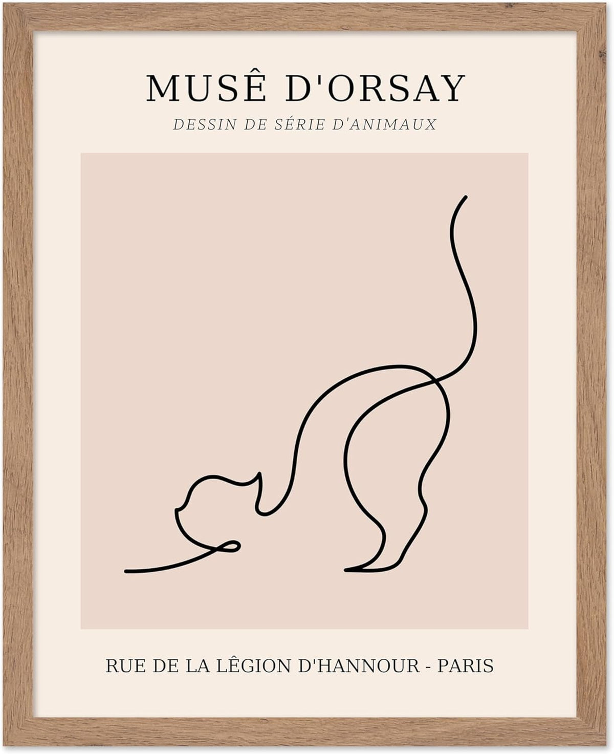 Poster Master Vintage Poster - Retro One Line Cat Drawing Print - Cat Art - Minimal Gift for Men
