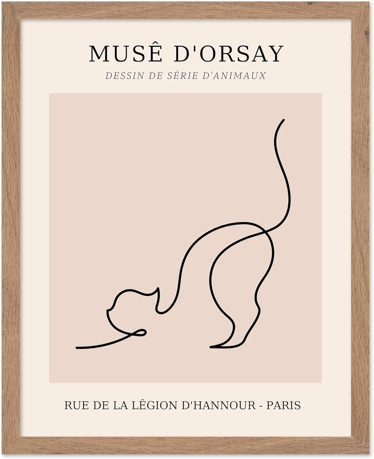 Poster Master Vintage Poster - Retro One Line Cat Drawing Print - Cat Art - Minimal Gift for Men