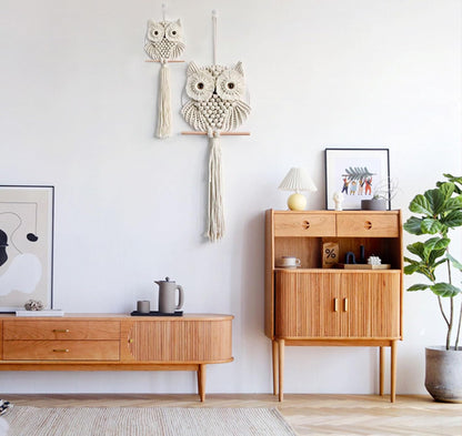 Owl Macrame Wall Hanging-Hand Woven Boho Tapestry-Macrame Wall Decor -Owl Decor for Bedroom, Living
