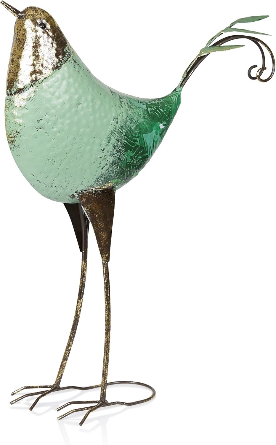 Alpine Corporation MCC704 Chin-Up Metal Bird Outdoor Décor Statue, Whimsical Animal Décor for Patio
